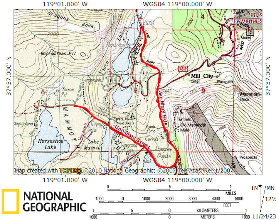 Tamarack Lodge to near Horseshoe Lake ski tour 1977