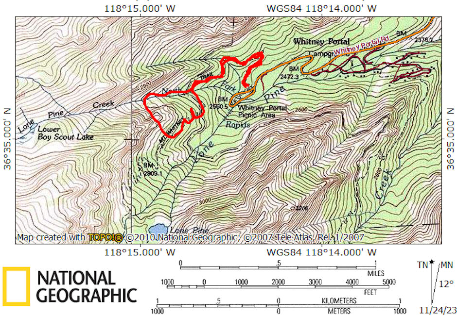 Whitney Portal exploration 1977