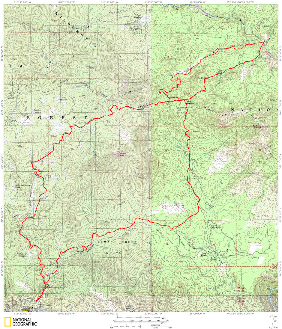 Little Kern River loop 1978