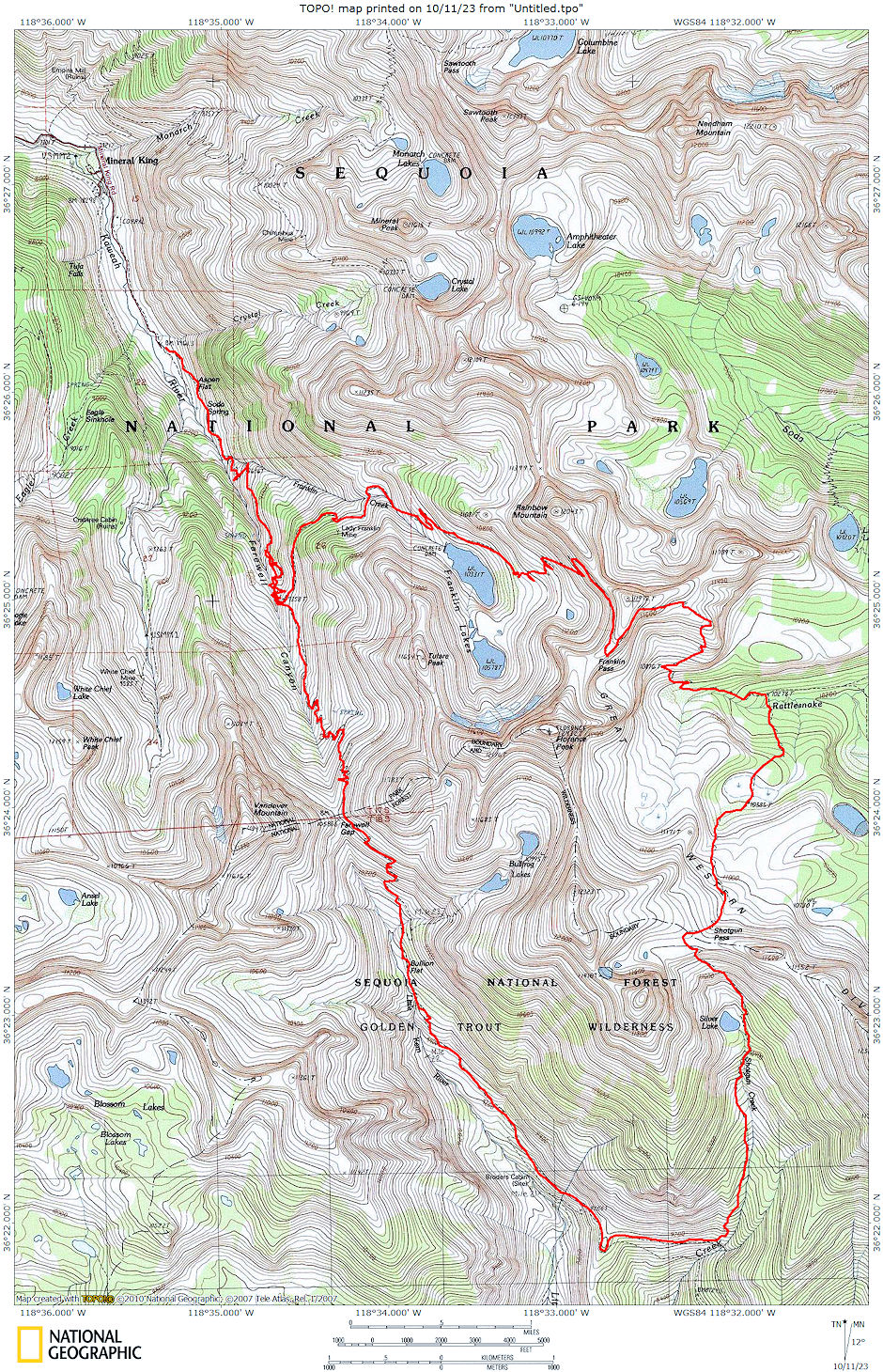 Mineral King Route Map 1978