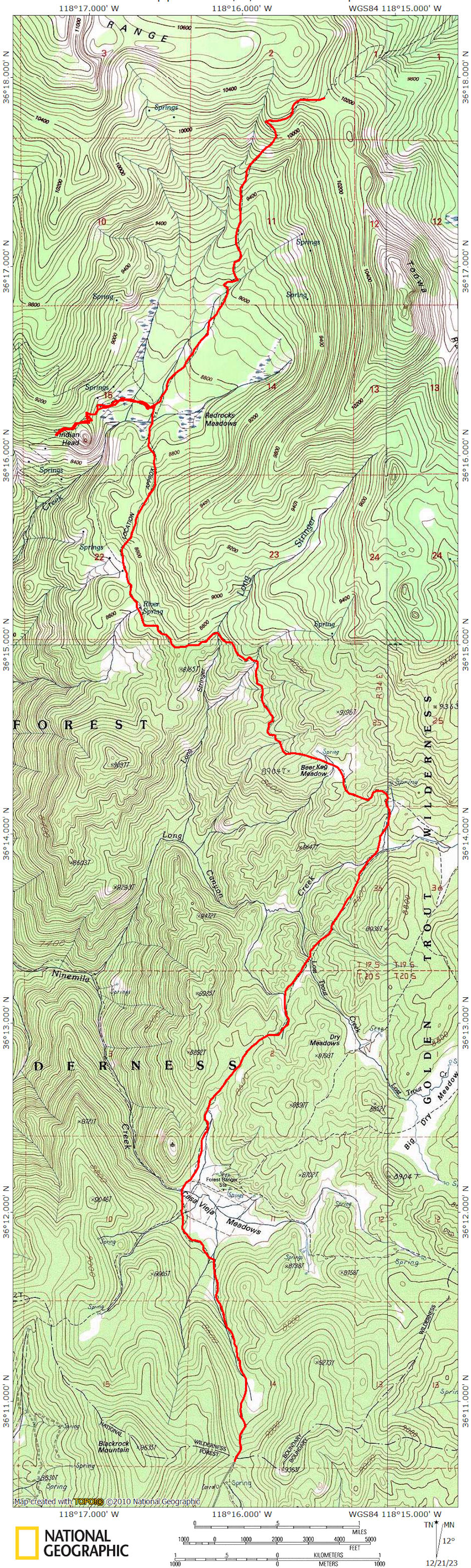 Redrocks Meadows/Indian Head route 1979