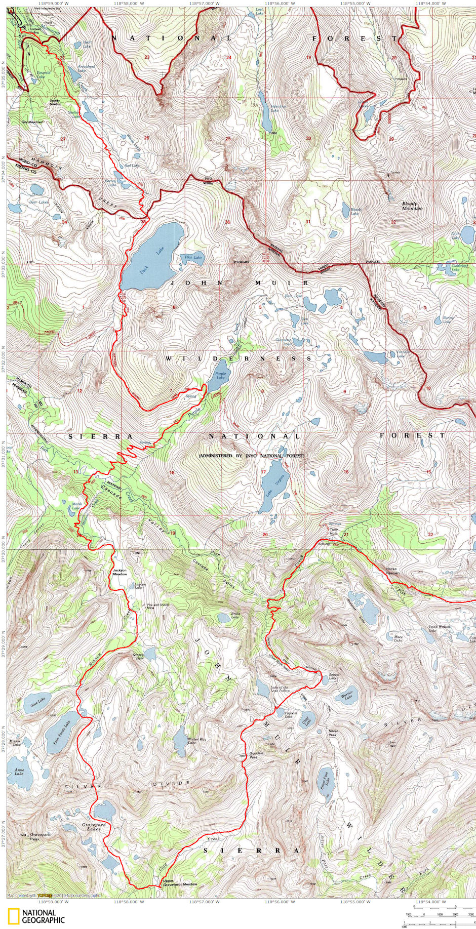 Last six days of Graveyard Lake Deck Trek 1979 (travel from right side)