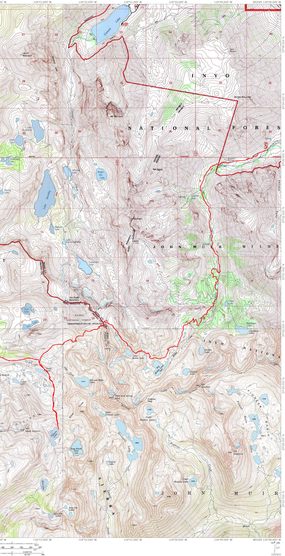 First three days of Graveyard Lake Deck Trek 1979 (travel from right side) First three days of Graveyard Lake Deck Trek 1979 (travel from right side)