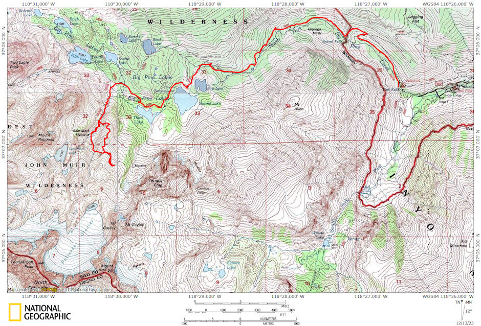 Big Pine Creek to Sam Mack Meadow 1981