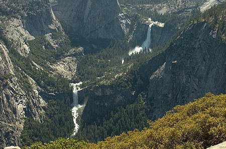 Vernal Falls and Nevada Falls from Washburn Point - Yosemite National Park - 24 Jun 2006