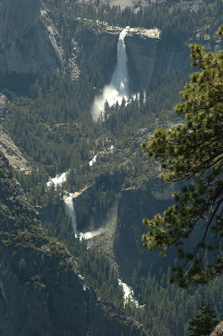 Nevada Falls and Vernal Falls from Glacier Point - Yosemite National Park - 24 Jun 2006