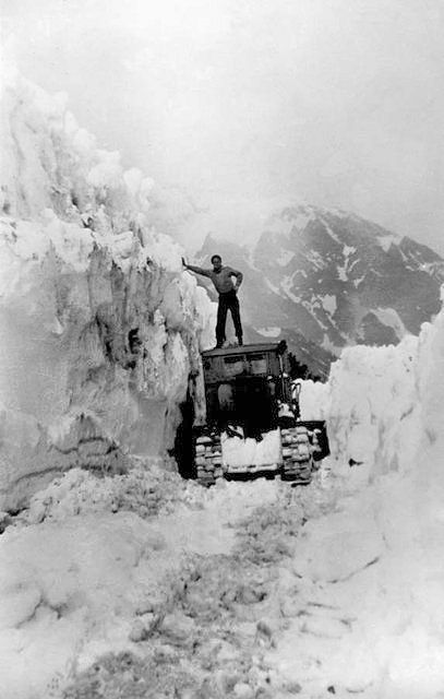 Clearing the snow over Morgan Pass in spring 1938