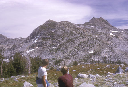 Bob Johnson and Noel Parr viewing Forsyth Peak from Bond Pass - Aug 1965