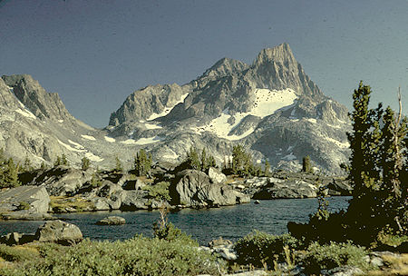 Mt. Ritter (in back) and Banner Peak from near Island Pass - Ansel Adams Wilderness - Aug 1966