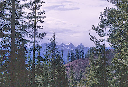 Mt. Ritter and Banner Peak from trail to Deer Creek - John Muir Wilderness 19 Aug 1967 Mt. Ritter and Banner Peak from trail to Deer Creek - John Muir Wilderness 19 Aug 1967