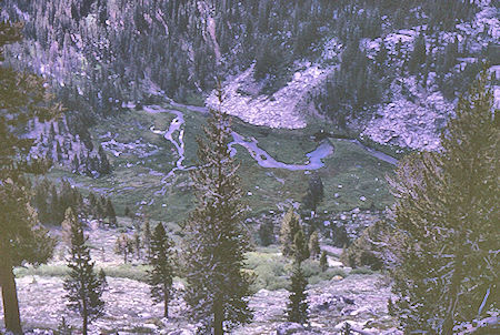 Looking down on Tully Hole - John Muir Wilderness 21 Aug 1967 Looking down on Tully Hole - John Muir Wilderness 21 Aug 1967