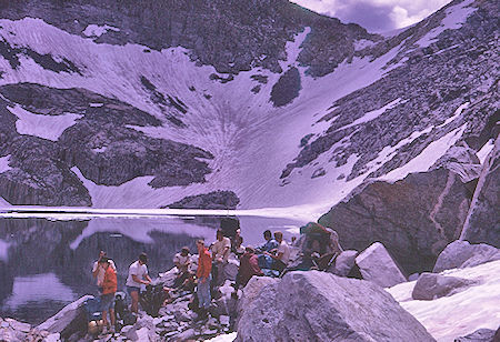 The gang pausing at Red and White Lake - John Muir Wilderness 22 Aug 1967 The gang pausing at Red and White Lake - John Muir Wilderness 22 Aug 1967