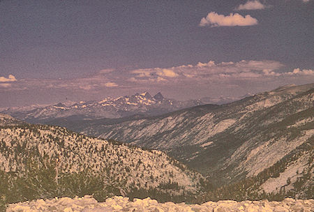Fish Valley, Mt. Ritter and Banner Peak from Silver Pass Trail - John Muir Wilderness 23 Aug 1967 Fish Valley, Mt. Ritter and Banner Peak from Silver Pass Trail - John Muir Wilderness 23 Aug 1967