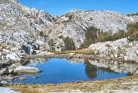 Goodale Pass from Papoose Lake<br>John Muir Wilderness 31 Aug 1976 Goodale Pass from Papoose Lake<br>John Muir Wilderness 31 Aug 1976
