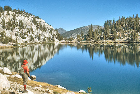 Lake of the Lone Indian, Don Deck<br>John Muir Wilderness 31 Aug 1976 (Gil Beilke Photo) Lake of the Lone Indian, Don Deck<br>John Muir Wilderness 31 Aug 1976 (Gil Beilke Photo)