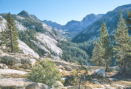 North Fork Mono Creek toward Mott Lake from John Muir Trail<br>John Muir Wilderness 01 Sep 1976 North Fork Mono Creek toward Mott Lake from John Muir Trail<br>John Muir Wilderness 01 Sep 1976