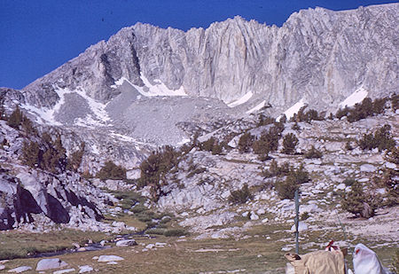 Meadow and ridge from below Ruby Lake - John Muir Wilderness 12 Aug 1962