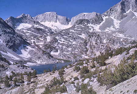 Ruby Lake, Mt. Dade, Mt. Abott from Mono Pass trail - John Muir Wilderness 12 Aug 1962 Ruby Lake, Mt. Dade, Mt. Abott from Mono Pass trail - John Muir Wilderness 12 Aug 1962