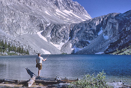 Bob Brooks fishing Fourth Recess Lake - John Muir Wilderness 12 Aug 1962 Bob Brooks fishing Fourth Recess Lake - John Muir Wilderness 12 Aug 1962