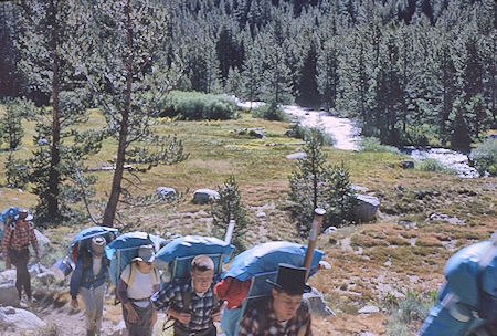 On trail along Mono Creek - John Muir Wilderness 13 Aug 1962 On trail along Mono Creek - John Muir Wilderness 13 Aug 1962