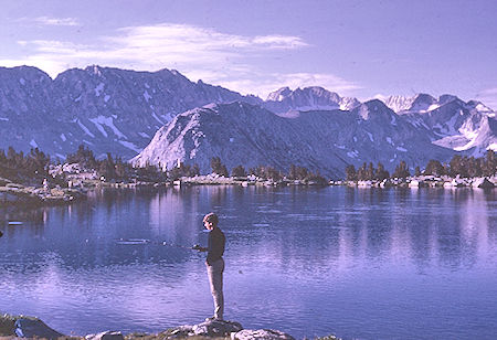 Scott Henderson fishing in lower Pioneer Basin - John Muir Wilderness 25 Aug 1967 Scott Henderson fishing in lower Pioneer Basin - John Muir Wilderness 25 Aug 1967