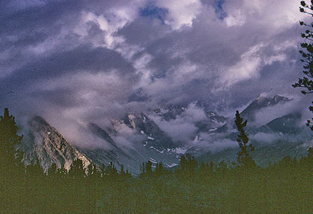 Storm clouds over the recesses - John Muir Wilderness 25 Aug 1967