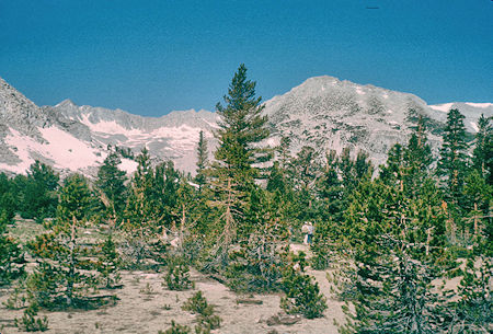 Approaching Hilton Lakes basin looking west on 7-21-1962
