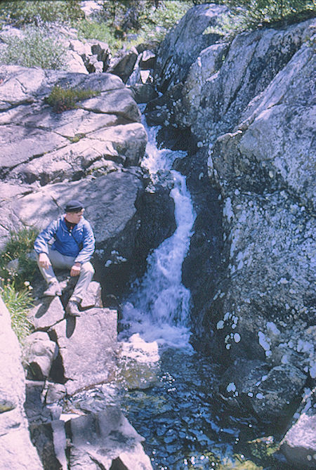 Cascade above Lou Beverly Lake - John Muir Wilderness 20 Aug 1968