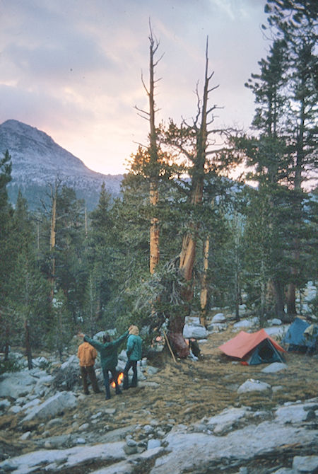 Sunset over Lou Beverly Lake camp<br>John Muir Wilderness 07 Sep 1976 Sunset over Lou Beverly Lake camp<br>John Muir Wilderness 07 Sep 1976