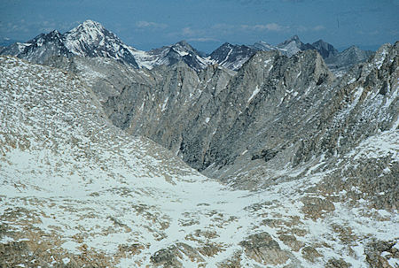 Gabbot Pass from top of Mount Julius Ceasar - John Muir Wilderness 12 Jun 1977 Gabbot Pass from top of Mount Julius Ceasar - John Muir Wilderness 12 Jun 1977