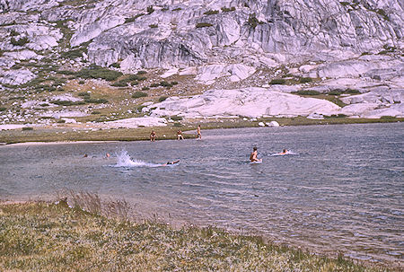 Swimmers in Evolution Lake<br>Kings Canyon National Park 24 Aug 1964