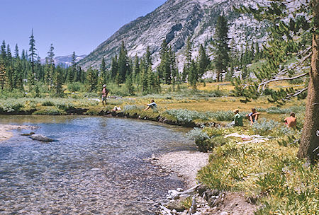 Relaxing at Little Pete Meadow camp - Kings Canyon National Park 27 Aug 1964