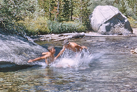 Swimming at Little Pete Meadow<br>Kings Canyon National Park 27 Aug 1964