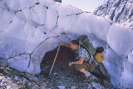 Snow on the trail, Gil Beilke - Kings Canyon National Park 30 Aug 1969