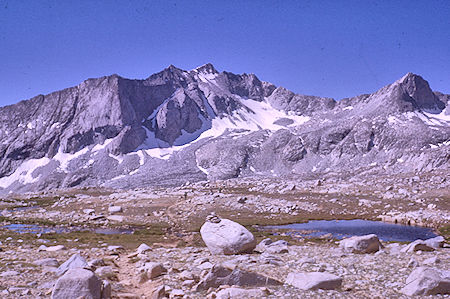Vennacher Needle, descending Upper Basin from Mather Pass - Kings Canyon National Park 21 Aug 1963 Vennacher Needle, descending Upper Basin from Mather Pass - Kings Canyon National Park 21 Aug 1963