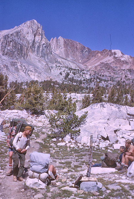 Twin Lakes trail junction on Woods Creek - Kings Canyon National Park 22 Aug 1963 Twin Lakes trail junction on Woods Creek - Kings Canyon National Park 22 Aug 1963