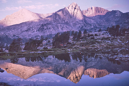 Sunrise on Crater Mountain over Twin Lakes - Kings Canyon National Park 28 Aug 1970