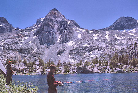 Fishing at upper Rae Lake, Painted Lady, Glen Pass - Kings Canyon National Park 23 Aug 1963 Fishing at upper Rae Lake, Painted Lady, Glen Pass - Kings Canyon National Park 23 Aug 1963