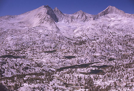 Mount Cotter, Mount Clarence King, Sixty Lakes Basin from Fin Dome<br>Kings Canyon National Park 31 Aug 1970 Mount Cotter, Mount Clarence King, Sixty Lakes Basin from Fin Dome<br>Kings Canyon National Park 31 Aug 1970