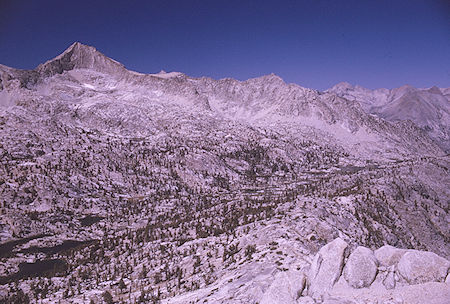 Mount Clarence King and Sixty Lakes Basin from Fin Dome<br>Kings Canyon National Park 31 Aug 1970 Mount Clarence King and Sixty Lakes Basin from Fin Dome<br>Kings Canyon National Park 31 Aug 1970