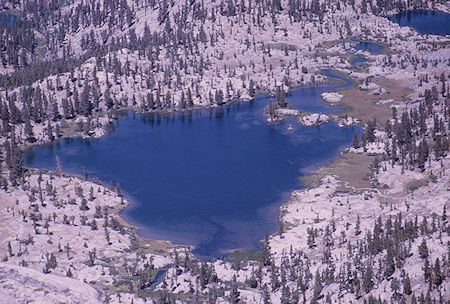 A lake near Rae Lakes Ranger Station from Fin Dome<br>Kings Canyon National Park 31 Aug 1970 A lake near Rae Lakes Ranger Station from Fin Dome<br>Kings Canyon National Park 31 Aug 1970