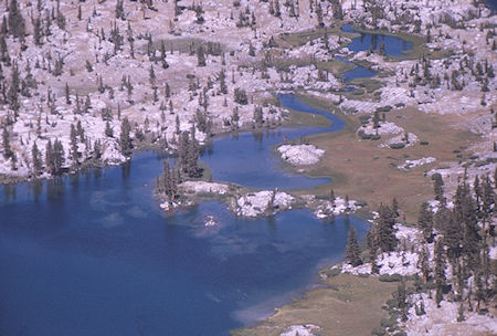 A lake near Rae Lakes Ranger Station from Fin Dome<br>Kings Canyon National Park 31 Aug 1970 A lake near Rae Lakes Ranger Station from Fin Dome<br>Kings Canyon National Park 31 Aug 1970