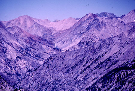 White Fork of Woods Creek from Fin Dome<br>Kings Canyon National Park 31 Aug 1970 White Fork of Woods Creek from Fin Dome<br>Kings Canyon National Park 31 Aug 1970