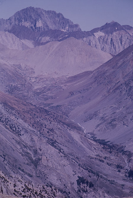 White Fork Woods Creek, Mount Ickes from Mount Cotter<br>Kings Canyon National Park 01 Sep 1970 White Fork Woods Creek, Mount Ickes from Mount Cotter<br>Kings Canyon National Park 01 Sep 1970
