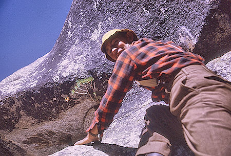 Gil Beilke checking out the little tree on Gardiner Creek - Kings Canyon National Park 04 Sep 1970