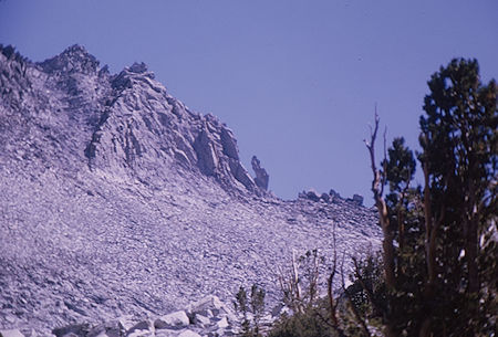 View near Gardiner Pass, notice the single spire<br>Kings Canyon National Park 05 Sep 1970 View near Gardiner Pass, notice the single spire<br>Kings Canyon National Park 05 Sep 1970