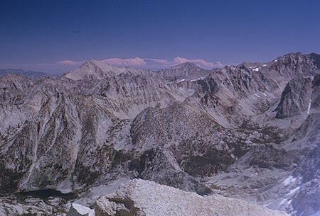 View east from Mt. Brewer, East Lake lower left - Kings Canyon National Park 27 Aug 1963 View east from Mt. Brewer, East Lake lower left - Kings Canyon National Park 27 Aug 1963