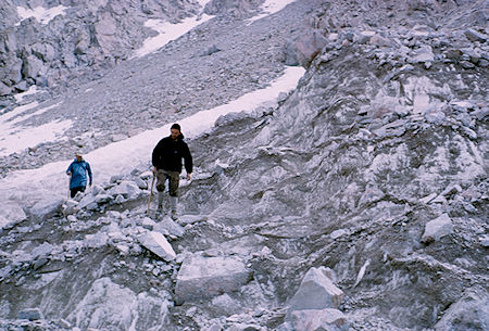 Descending Harrison Pass, Bill Paine and Meldon Merrill - Kings Canyon National Park 29 Aug 1963 Descending Harrison Pass, Bill Paine and Meldon Merrill - Kings Canyon National Park 29 Aug 1963