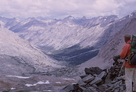 Bubbs Creek from ridge on way to Junction Pass - 17 Aug 1965
