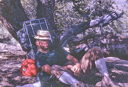 Don taking a rest at top of first trail section - John Muir Wilderness 27 Aug 1967 Don taking a rest at top of first trail section - John Muir Wilderness 27 Aug 1967